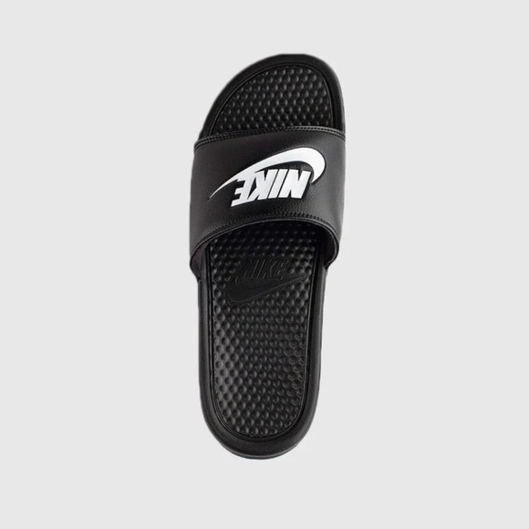 NEW Nike mens Benassi Just Do It Slides Black w white 13